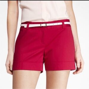 Express Red Mid Rise Cuffed Dressy Shorts - Size 10